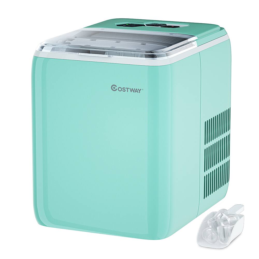 Front. Costway - Portable Countertop Ice Maker Machine 44Lbs/24H Self-Clean w/Scoop - Mint Green.