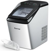 Costway - Ice Maker Countertop 33Lbs/24H Self-Clean Function w/ Scoop New - Silver - Front_Zoom