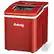 Front. Costway - Portable Ice Maker Machine Countertop 26Lbs/24H Self-cleaning w/ Scoop - Red.