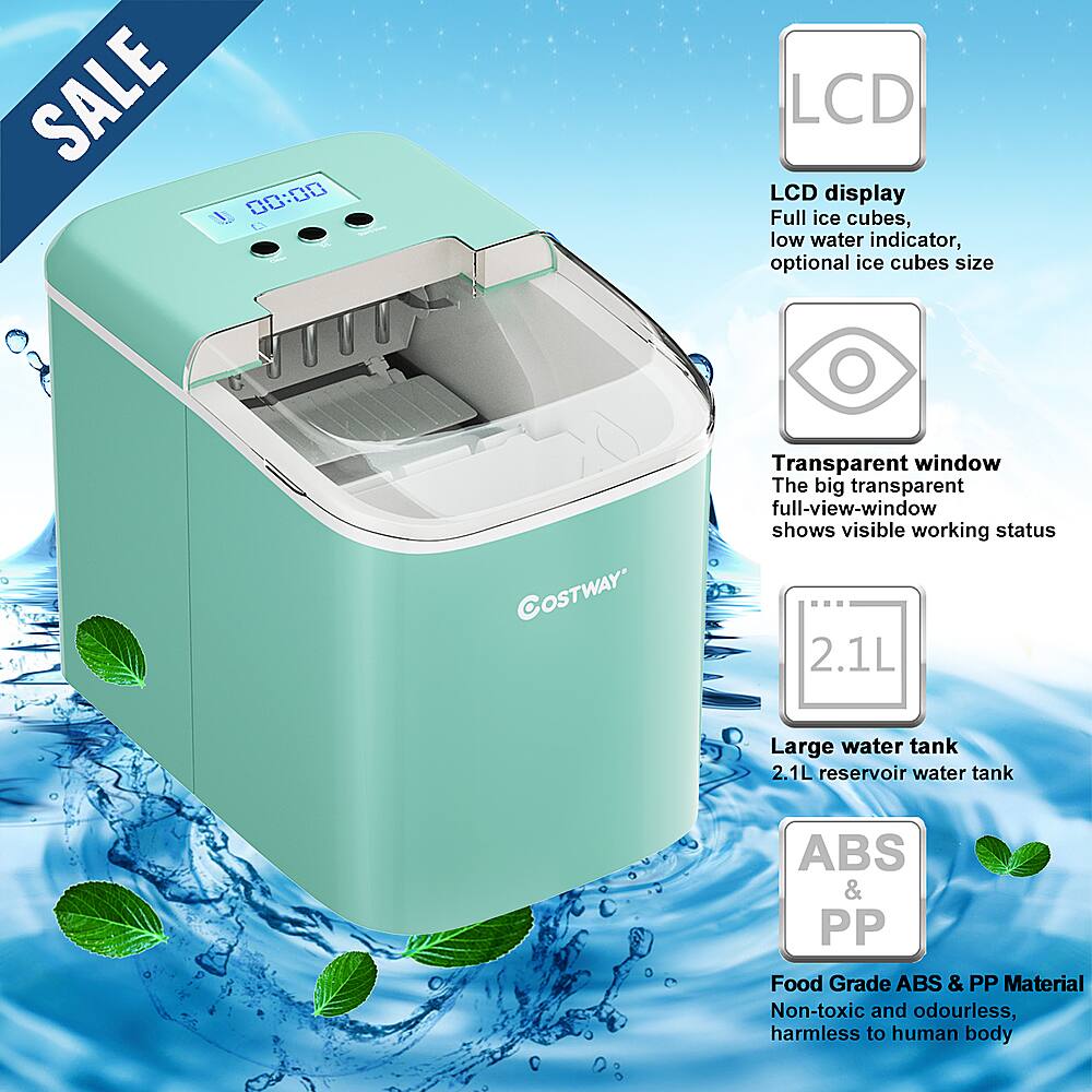 Costway Portable Ice Maker Machine Countertop 26LBS/24H LCD Display w