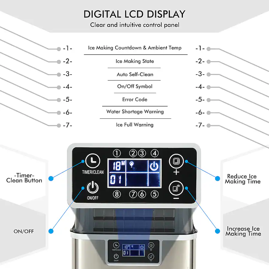 Costway Portable Ice Maker 40Lbs/24H Countertop Self Cleaning with