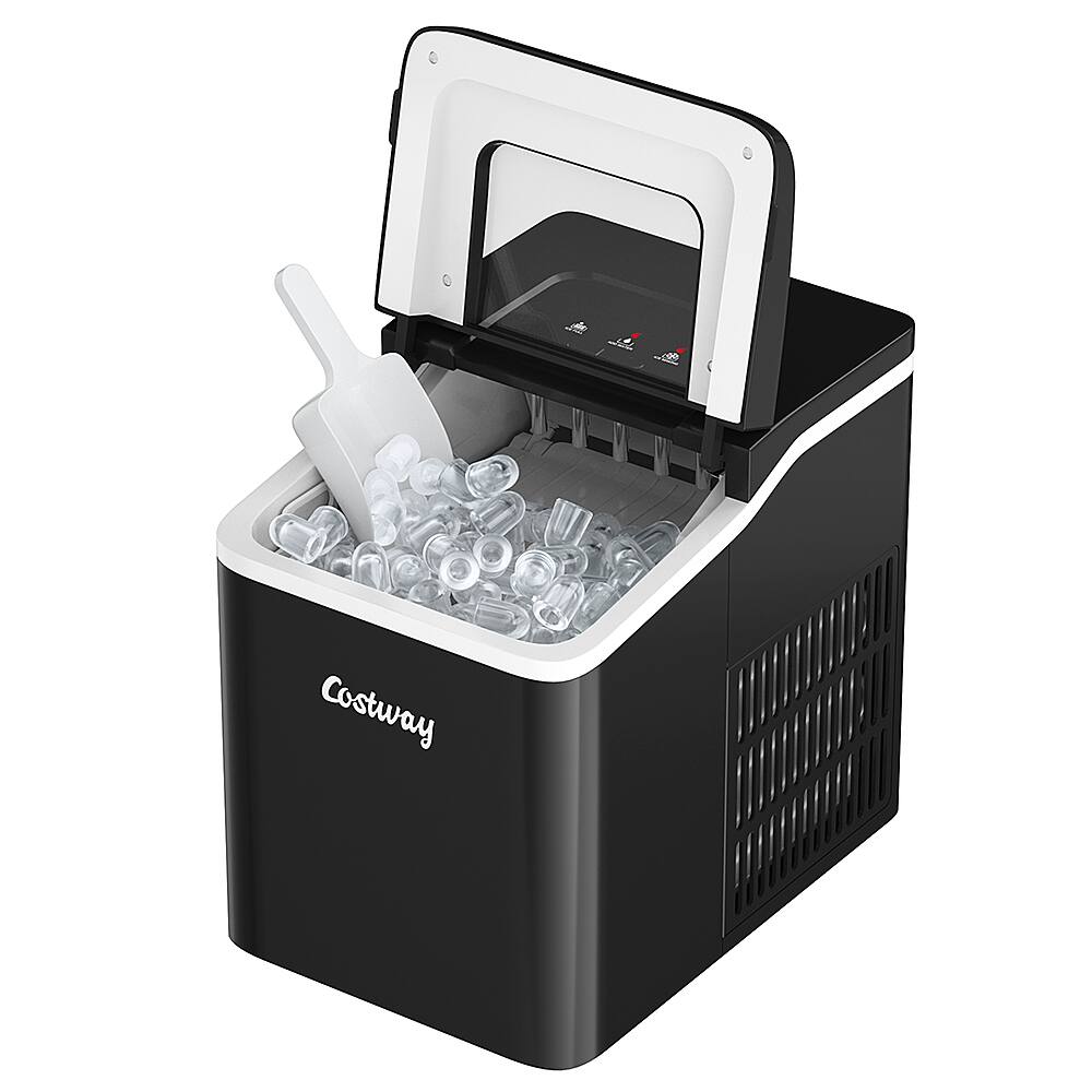 Alt View 19. Costway - Portable Ice Maker Machine Countertop 26Lbs/24H Self-cleaning w/ Scoop - Black.