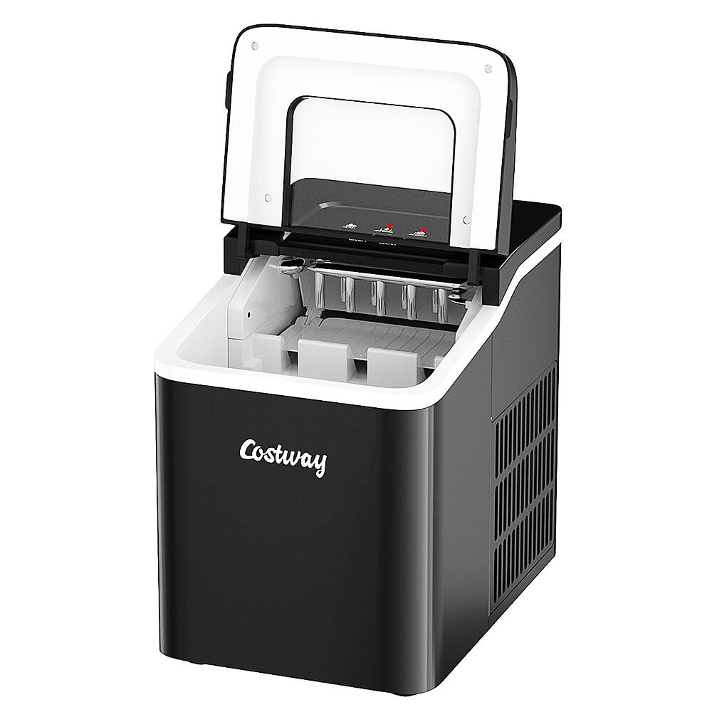 Alt View 20. Costway - Portable Ice Maker Machine Countertop 26Lbs/24H Self-cleaning w/ Scoop - Black.