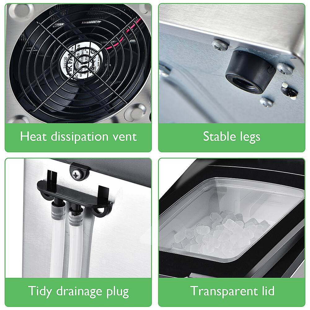 215150 1 Heat dissipation vent Stable legs Tidy drainage plug Transparent lid