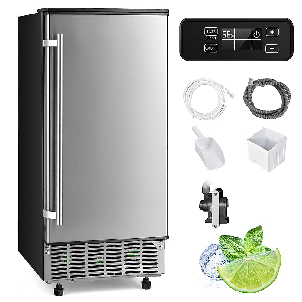 The text on the image reads "TIER CLEAN 68 + ON-OFF - 1." This suggests that the refrigerator has a built-in water dispenser and ice maker, which can be controlled using the on-off button. The refrigerator also has a water line and a water filter, which are essential for maintaining clean and fresh water. The presence of a lime wedge in the image indicates that the refrigerator may also have a built-in lime dispenser for added flavor to the water.