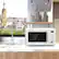 Alt View 13. Costway - 0.7Cu.ft Retro Countertop Microwave Oven 700W LED Display Glass Turntable - White.