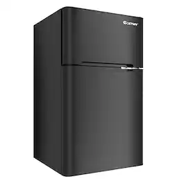 Costway - Refrigerator Small Freezer Cooler Fridge Compact 3.2 cu ft. Unit - Black