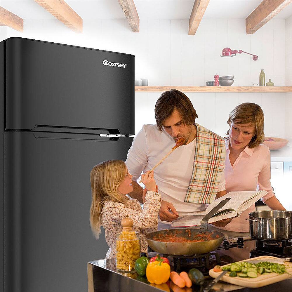 Alt View 11. Costway - Refrigerator Small Freezer Cooler Fridge Compact 3.2 cu ft. Unit, - Black.