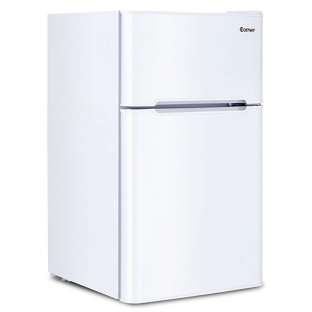 Front. Costway - Refrigerator Small Freezer Cooler Fridge Compact 3.2 cu ft. Unit, - White.