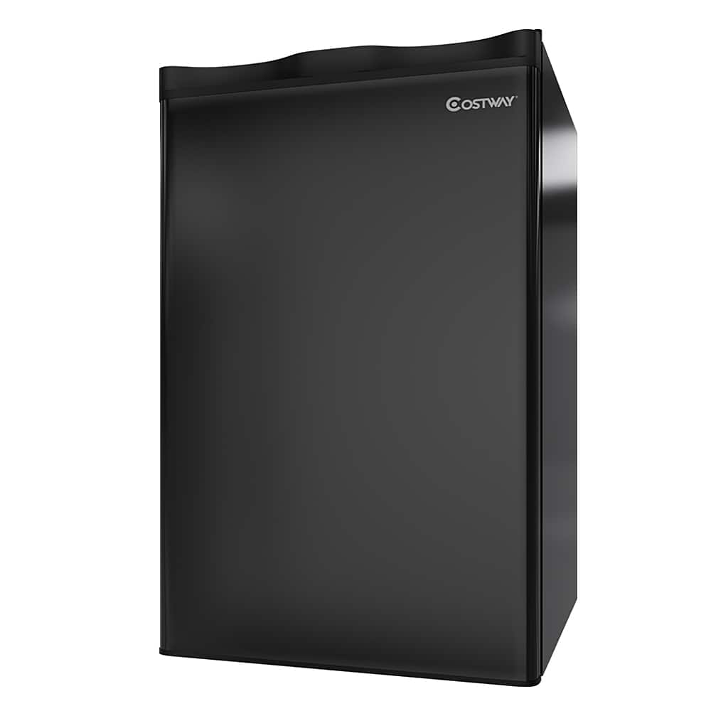 Front. Costway - 3.2 Cu.Ft. Compact Refrigerator Mini Dorm Small Fridge Freezer Reversible Door - Black.