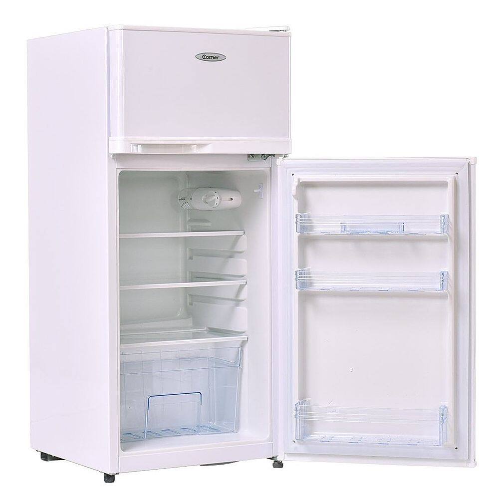 Alt View 11. Costway - 2 Doors 3.4 cu ft. Unit  Compact Mini Refrigerator Freezer Cooler - White.