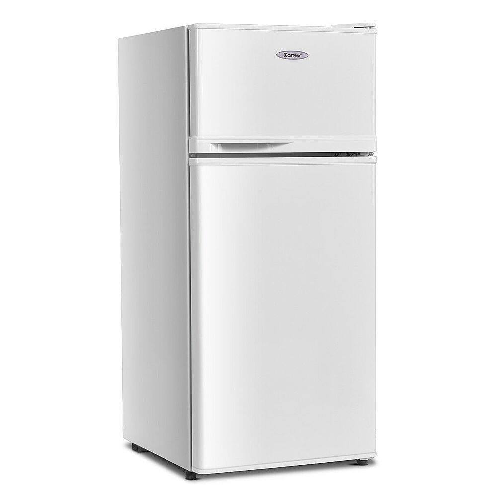 Alt View 14. Costway - 2 Doors 3.4 cu ft. Unit  Compact Mini Refrigerator Freezer Cooler - White.