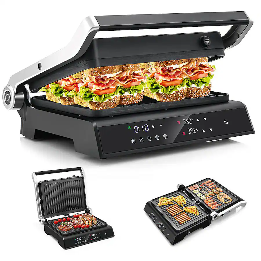 Costway Electric Panini Press Grill Sandwich Maker with LED