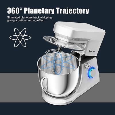 Costway Tilt Head Stand Mixer 7.5 Qt 6 Speed 660W with Dough