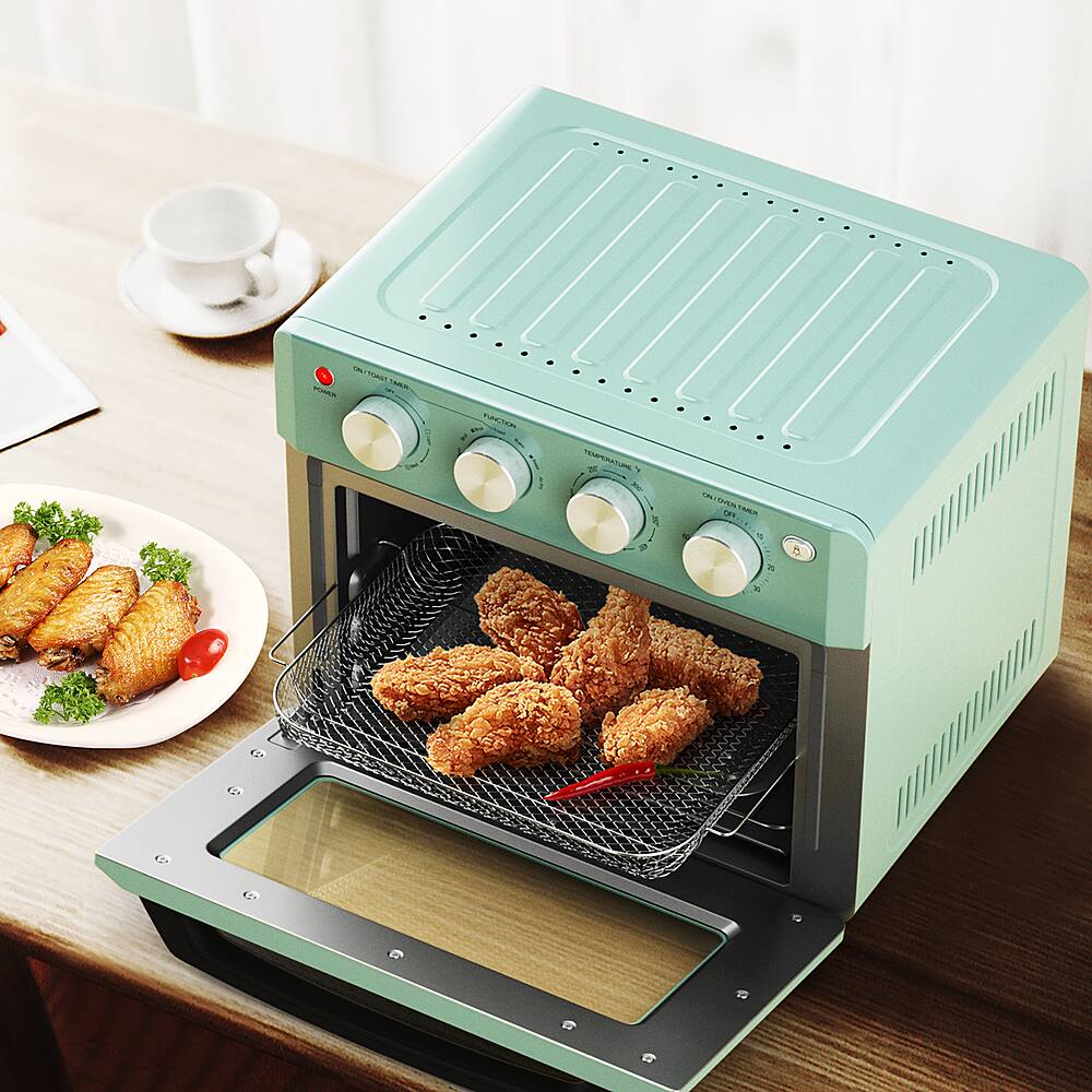 Alt View 13. Costway - Air Fryer Toaster Oven 19 QT Dehydrate Convection Ovens w/ 5 Accessories - Mint green.