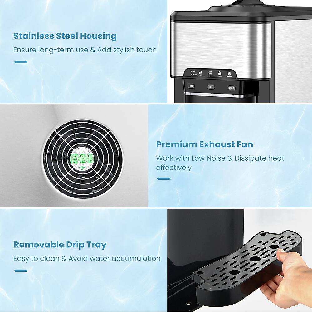Stainless Steel Housing: Ensure long-term use & Add stylish touch.
Premium Exhaust Fan: Work with Low Noise & Dissipate heat effectively.
Removable Drip Tray: Easy to clean & Avoid water accumulation.