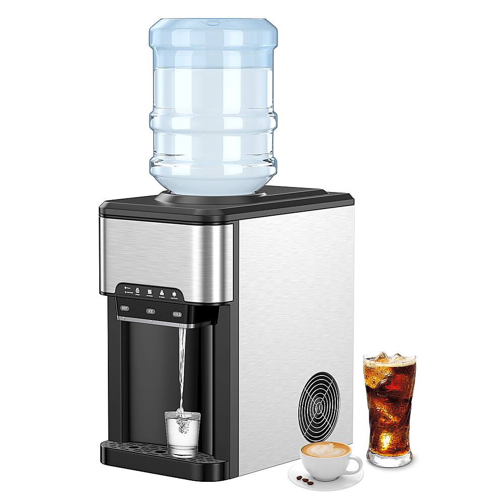 Alt View 20. Costway - 3-in-1 Water Cooler Dispenser with Built-in Ice Maker w/ 3 Temperature Settings - Silver + Black.