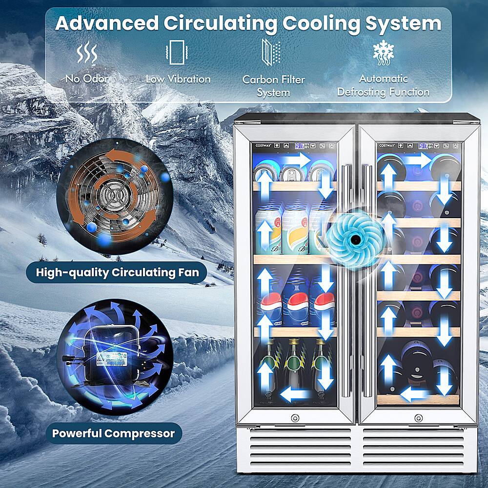 Advanced Circulating Cooling System: No Odor, Low Vibration, Carbon Filter System, Automatic Defrosting Function, High-quality Circulating Fan, Powerful Compressor.