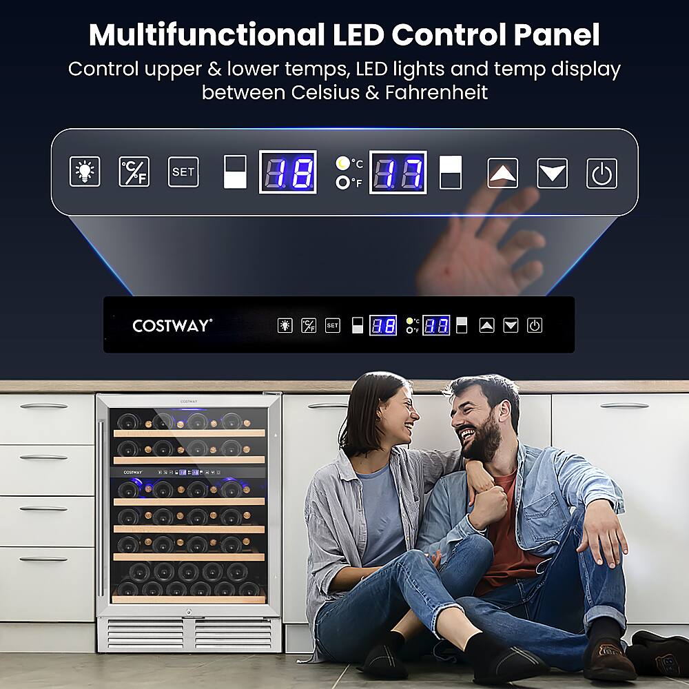 Multifunctional LED Control Panel: Control upper & lower temps, LED lights and temp display between Celsius & Fahrenheit.