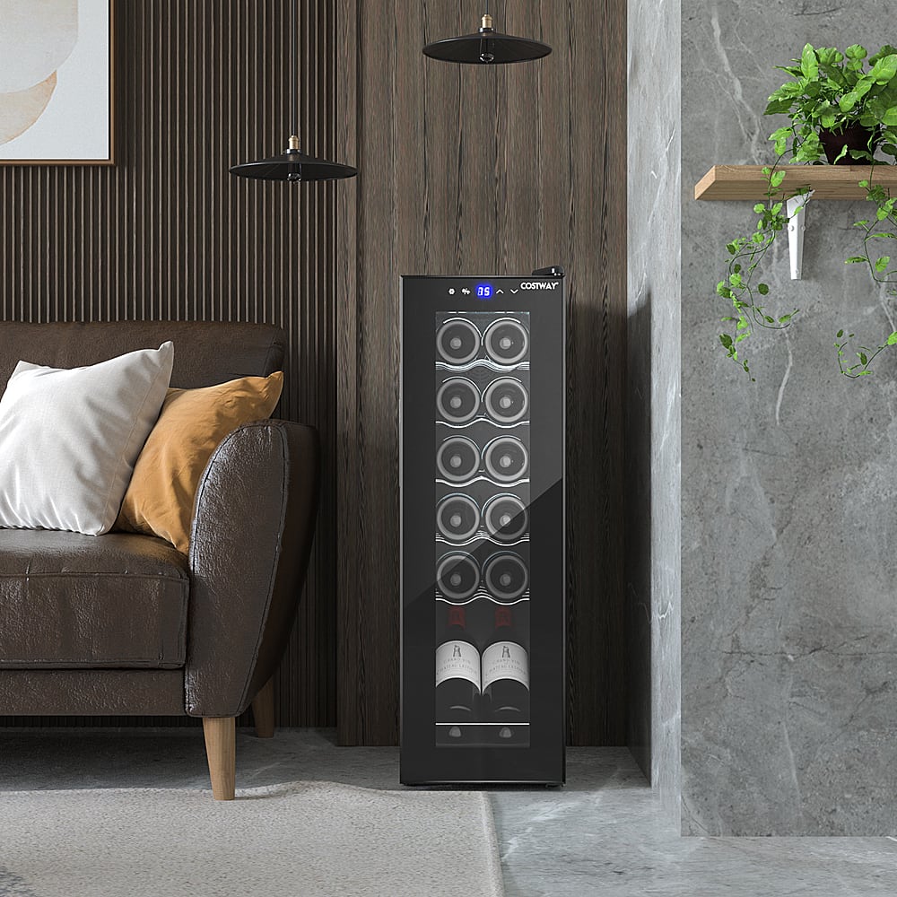 Costway 12 Bottle Compressor Wine Cooler Refrigerator Large