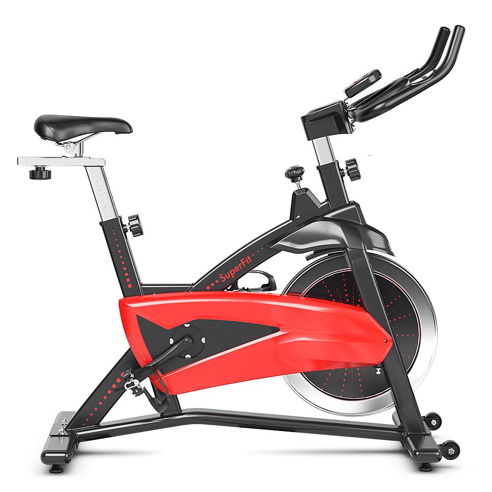 Alt View 21. Costway - Magnetic Exercise Bike Fitness Cycling Bike W/35Lbs Flywheel Home Gym - Red/Black.