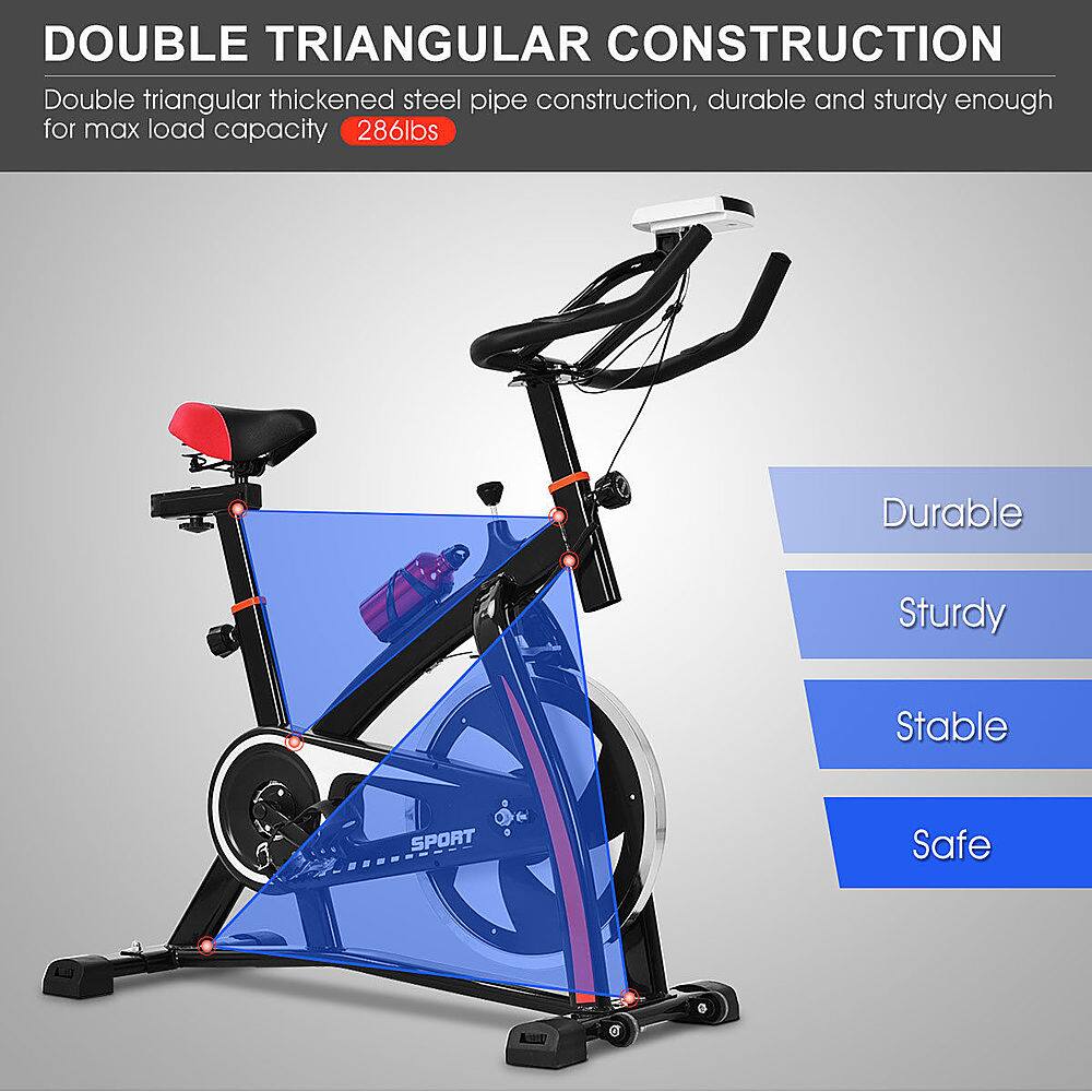 Double Triangular Construction: This image showcases a double triangular thickened steel pipe construction, which is durable and sturdy enough to handle a maximum load capacity of 286 lbs. The design is stable and safe for use.