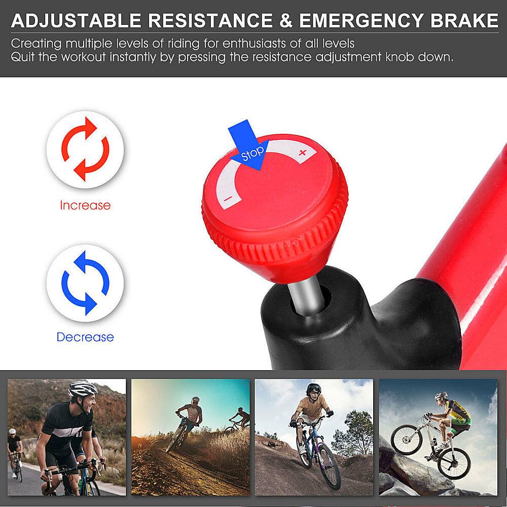 ADJUSTABLE RESISTANCE & EMERGENCY BRAKE: Creating multiple levels of riding for enthusiasts of all levels. Quit the workout instantly by pressing the resistance adjustment knob down.