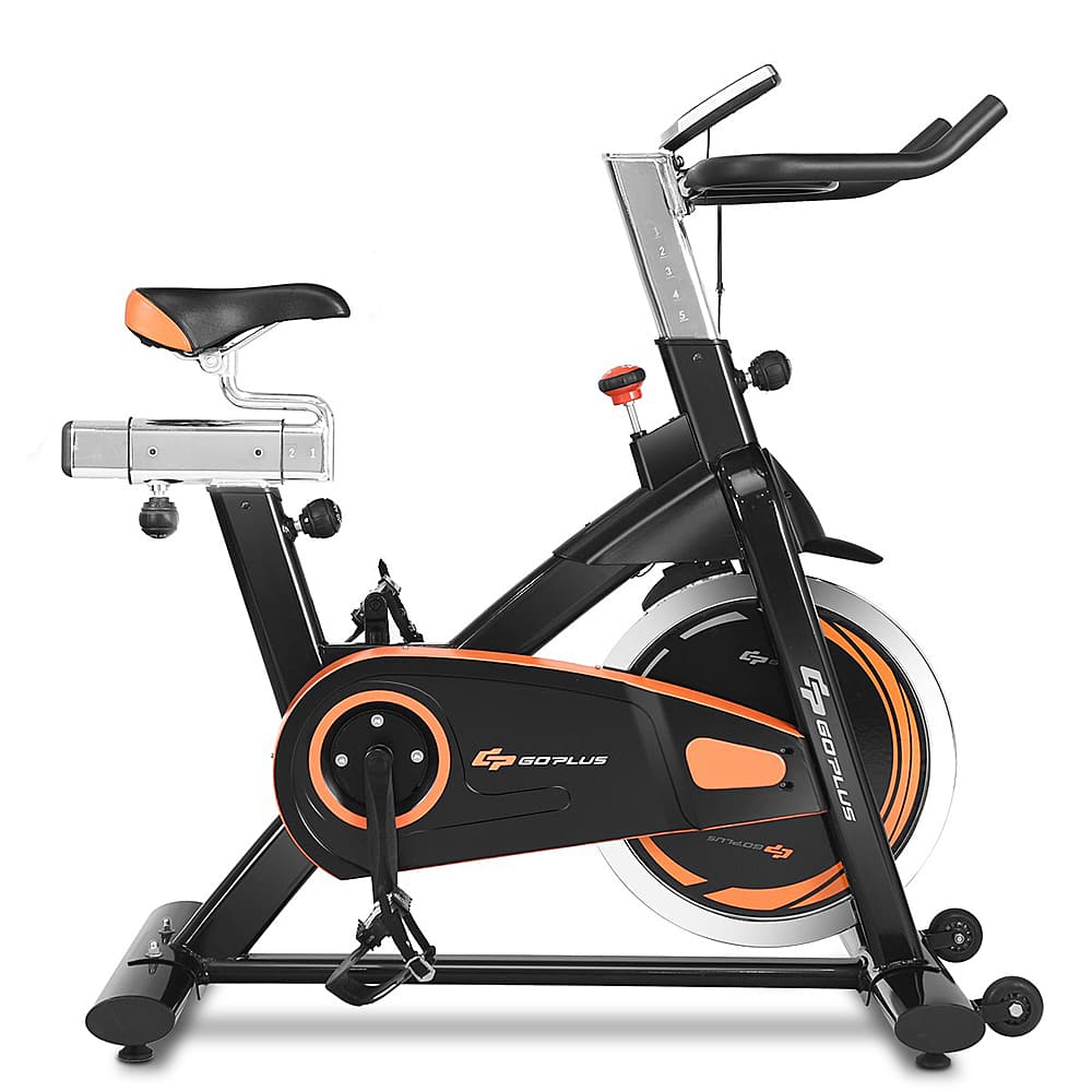The text on the image reads "E G GOPLUS C 1 GOPLUS S0." This is likely a description or information about the exercise bike.