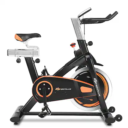 The text on the image reads "E G GOPLUS C 1 GOPLUS S0." This is likely a description or information about the exercise bike.