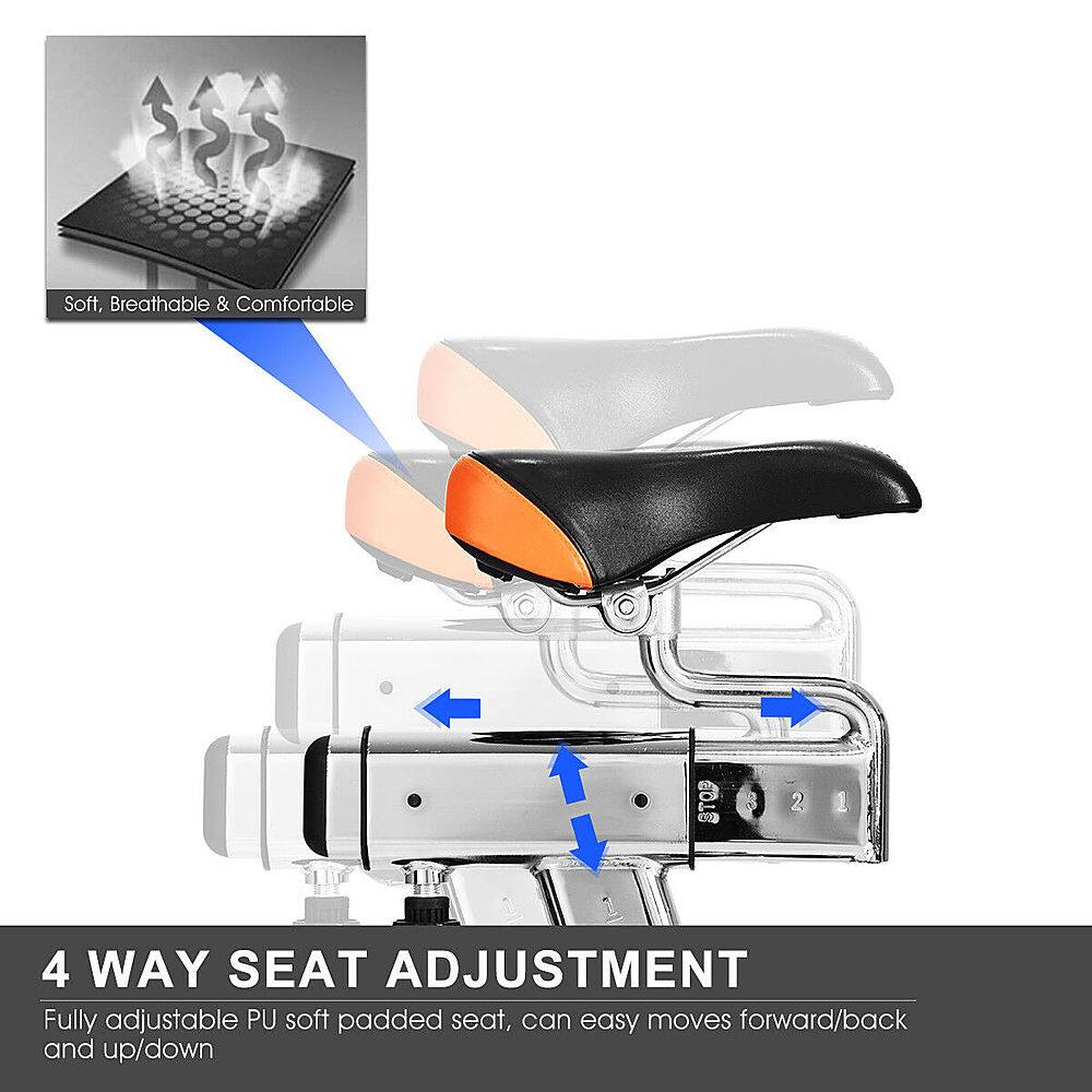 4 WAY SEAT ADJUSTMENT: Fully adjustable PU soft padded seat, can easily move forward/back and up/down.