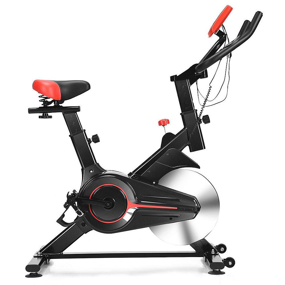 Alt View 20. Costway - Indoor Cycling Bike Exercise Cycle Trainer Fitness Cardio Workout LCD Display - Black + Red.