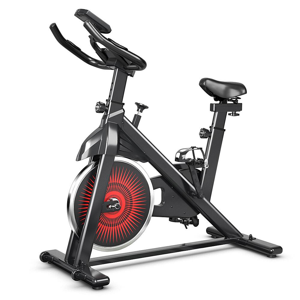 Alt View 21. Costway - Indoor Cycling Stationary Bike Silent Belt Drive Adjustable Resistance - Black + White.