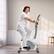 Alt View 11. Costway - Magnetic Upright Exercise Bike Cycling Bike W/Pulse Sensor 8-Level Fitness - Silver.