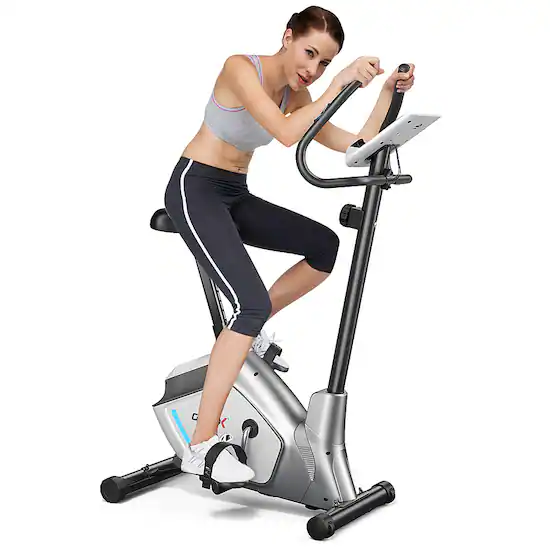 Costway Magnetic Exercise Bike Upright Cycling Bike w LCD Monitor Pulse Sensor Black Grey SP37363 Best Buy