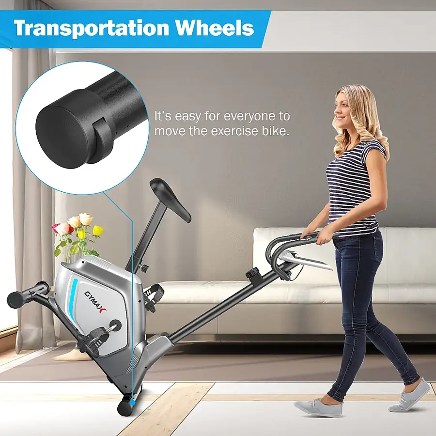 Transportation Wheels: It's easy for everyone to move the exercise bike. GYMAX 1.