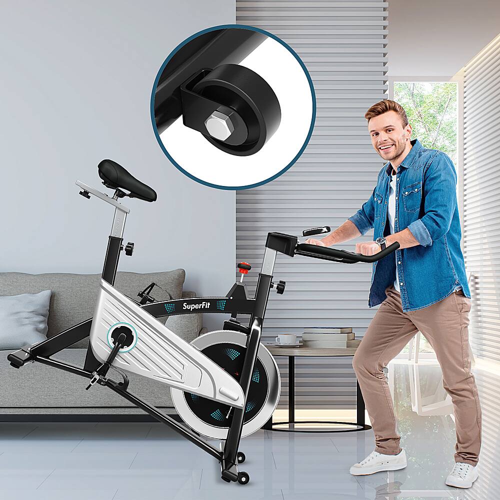 Alt View 18. Costway - 30Lbs Magnetic Stationary Training Bike Stationary Belt Drive Bicycle - Black, Silver.