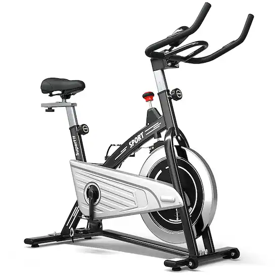 Costway 30Lbs Stationary Training Bike Exercising Bicycle W Monitor Gym Black Silver SP37422 Best Buy