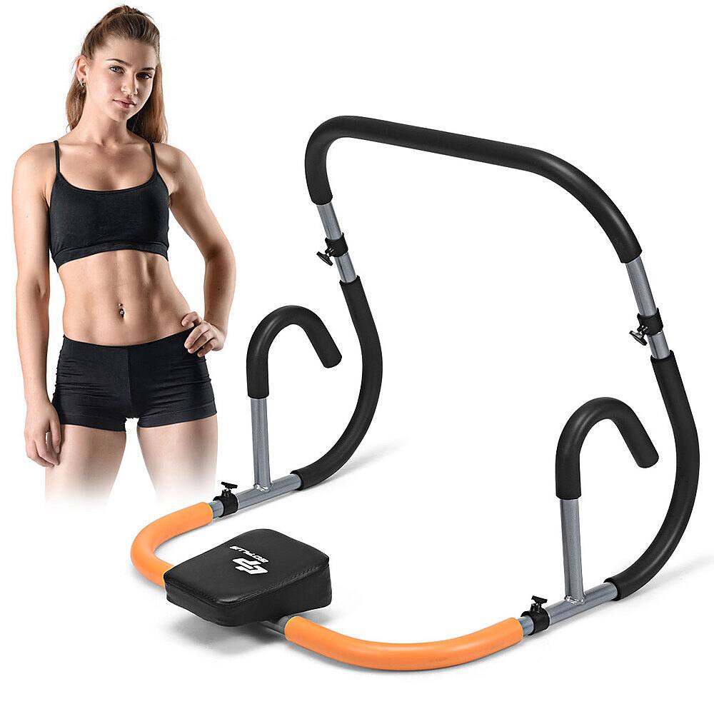 Front. Costway - Ab Fitness Crunch Abdominal Exercise Workout Machine for Glider Roller & Pushup - Black.