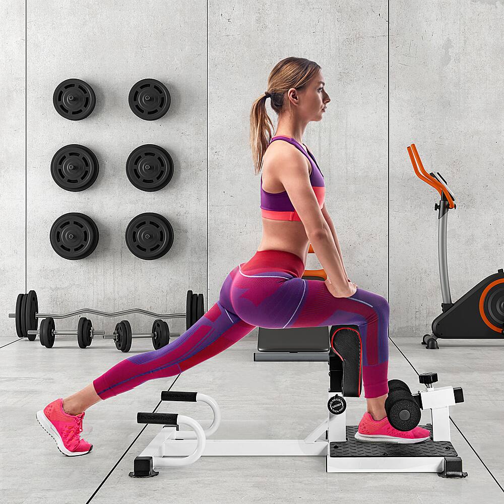 Alt View 11. Costway - Multifunction Squat Machine Hip Thrust Machine Sit up Exercise Set - Black and White.