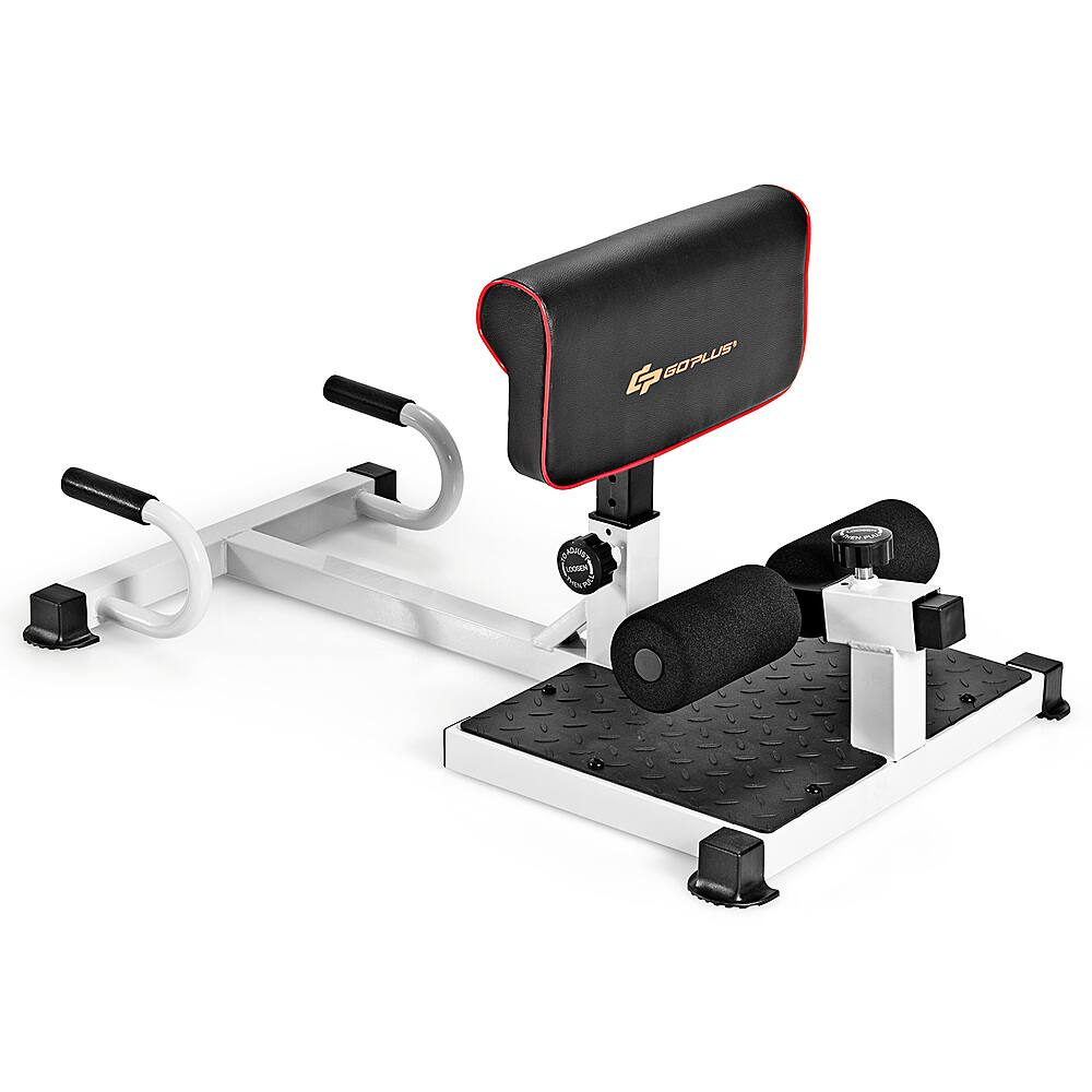 Alt View 19. Costway - Multifunction Squat Machine Hip Thrust Machine Sit up Exercise Set - Black and White.