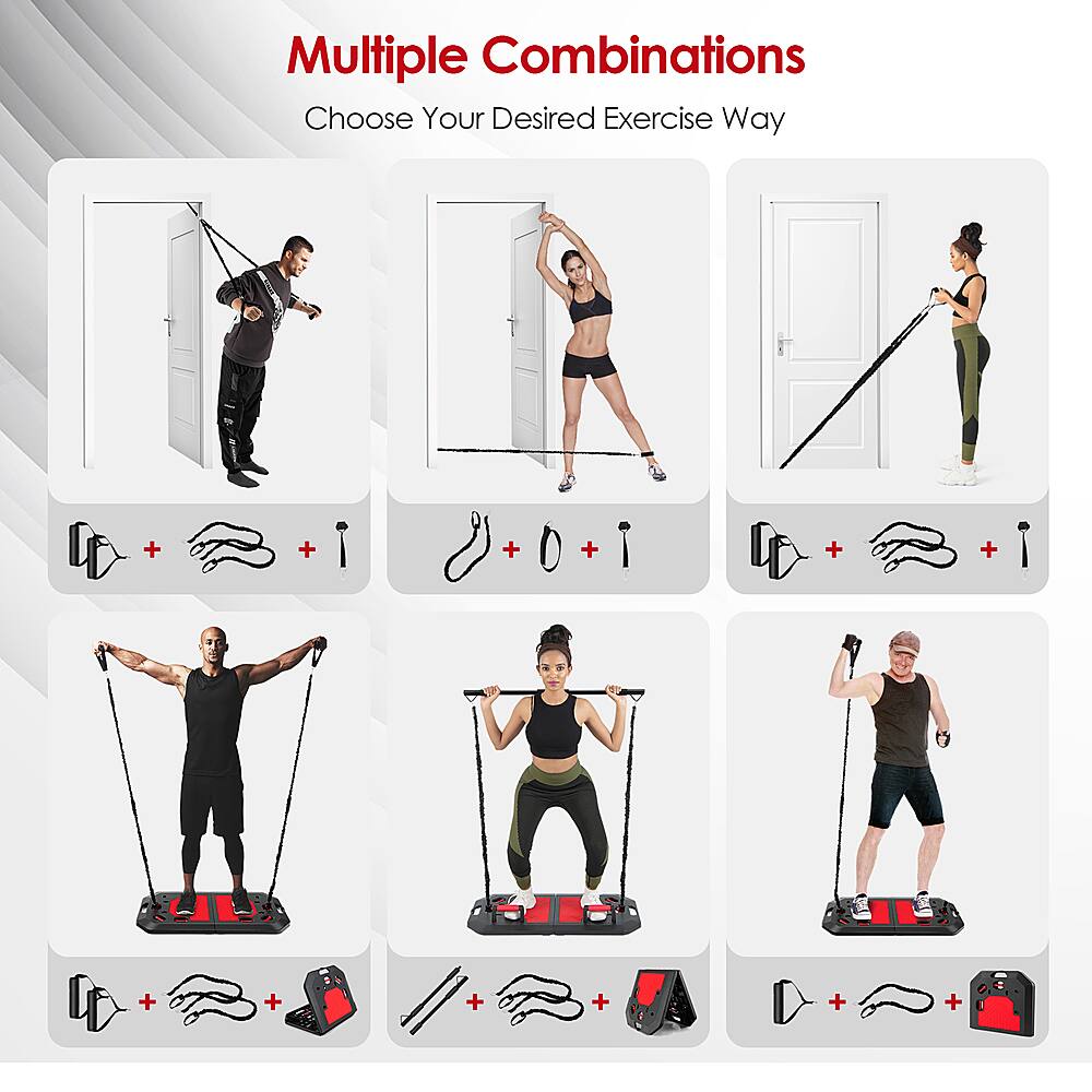 Multiple Combinations Choose Your Desired Exercise Way:

1. Man doing push-ups on a machine.
2. Woman doing a plank on a machine.
3. Man doing a pull-up on a machine.
4. Woman doing a bicep curl on a machine.
5. Man doing a tricep extension on a machine.
6. Woman doing a leg press on a machine.
7. Man doing a chest press on a machine.
8. Woman doing a shoulder press on a machine.
9. Man doing a lat pulldown on a machine.
10. Woman doing a back extension on a machine.