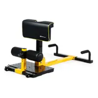 Costway - 8-in-1 Multifunctional Squat Machine Deep Sissy Squat Home Gym Fitness Equipment - Black/Yellow - Front_Zoom