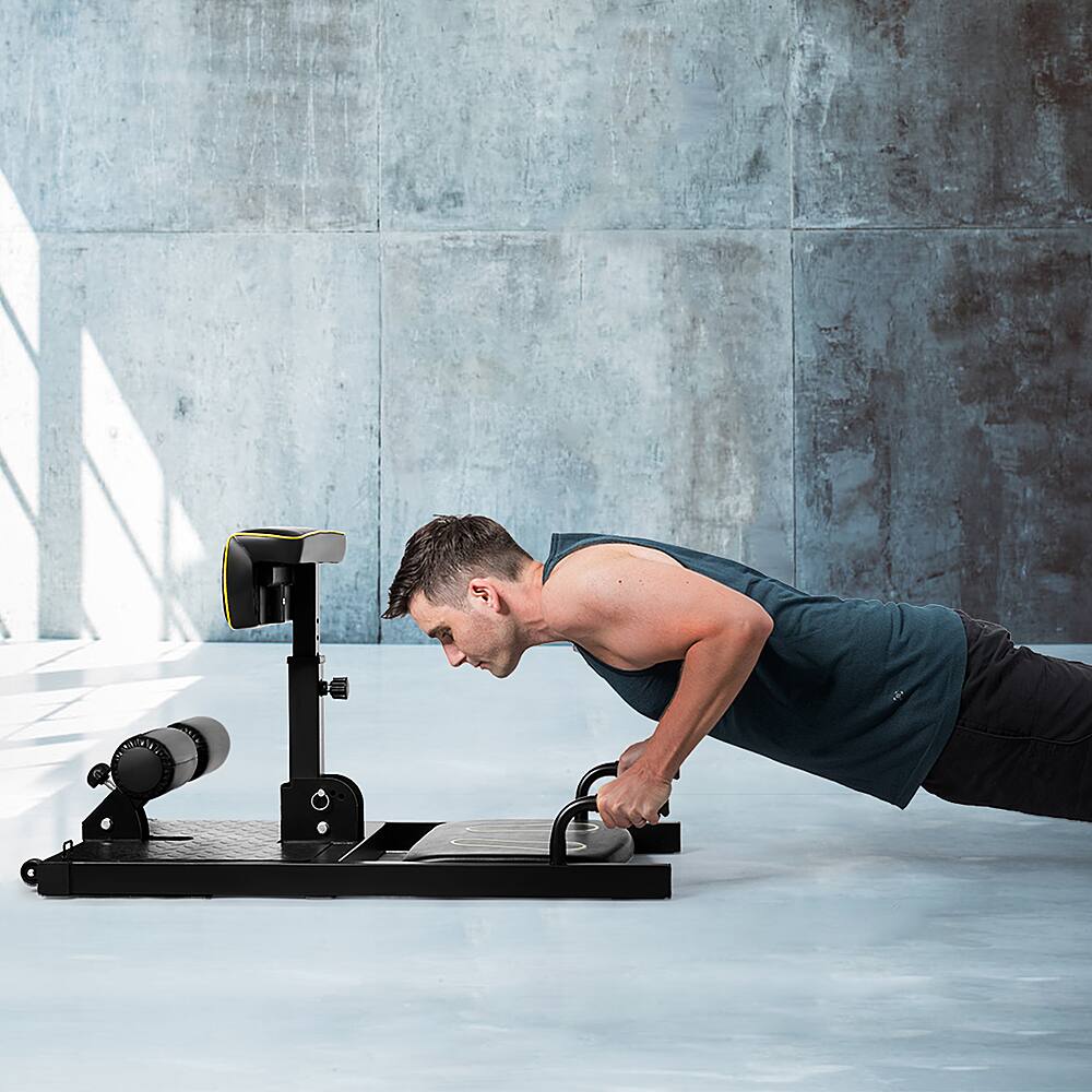 Alt View 13. Costway - 8-in-1 Multifunction Squat Machine Deep Sissy Squat Home Gym Fitness Ab Trainer - Black.