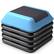 Front. Costway - 16''Aerobic Step System 4 Risers Fitness Exercise Stepper Platform Cardio Workout - Black and Blue.