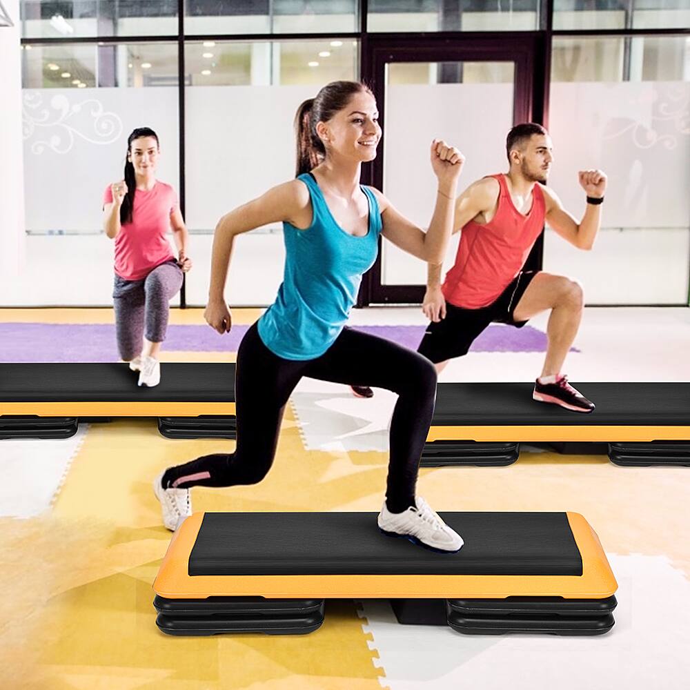 Alt View 14. Costway - Fitness Aerobic Step 43'' Cardio Adjust 4'' - 6'' - 8'' Exercise Stepper with Risers - Orange.