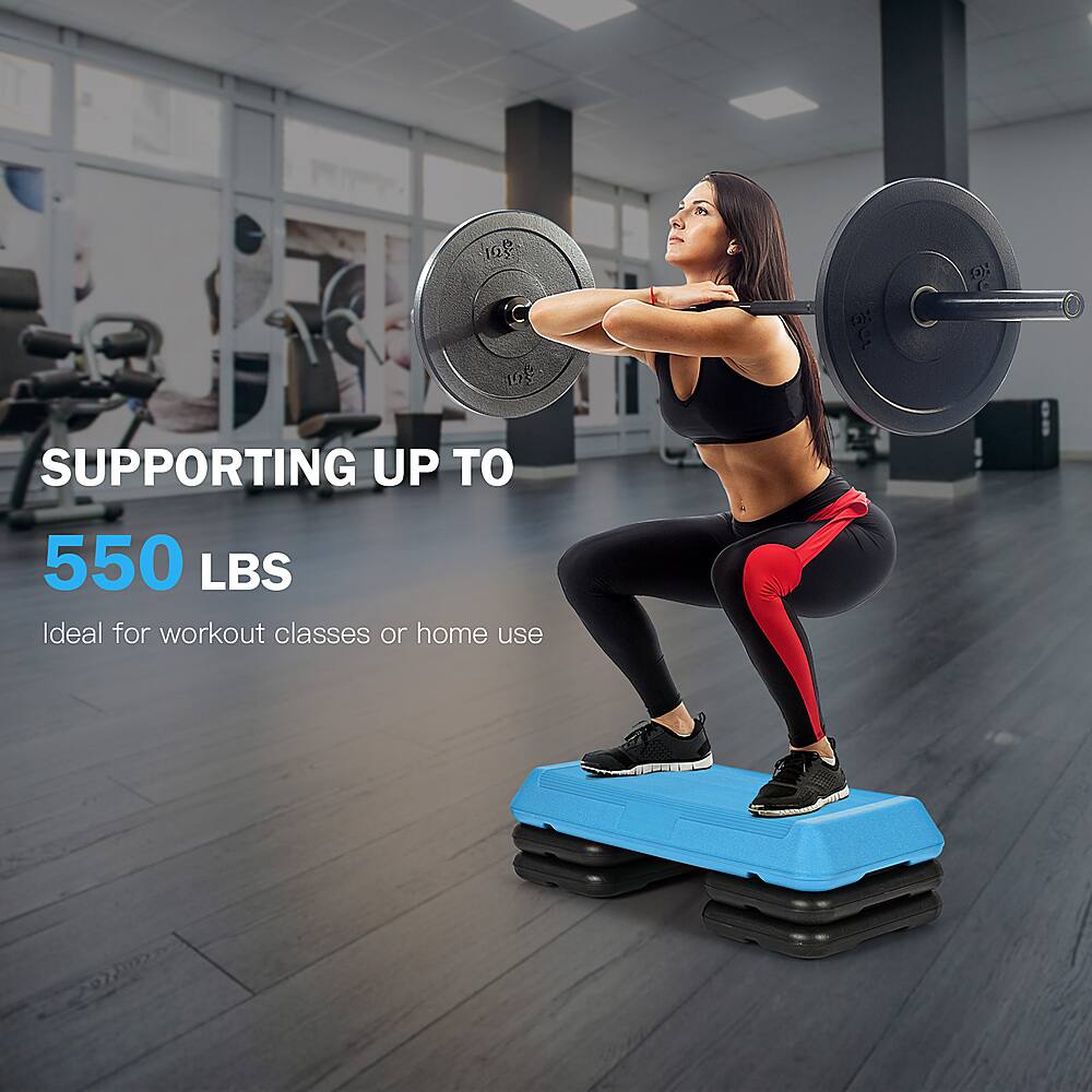 [): 2 Supporting up to 550 lbs. Ideal for workout classes or home use.
