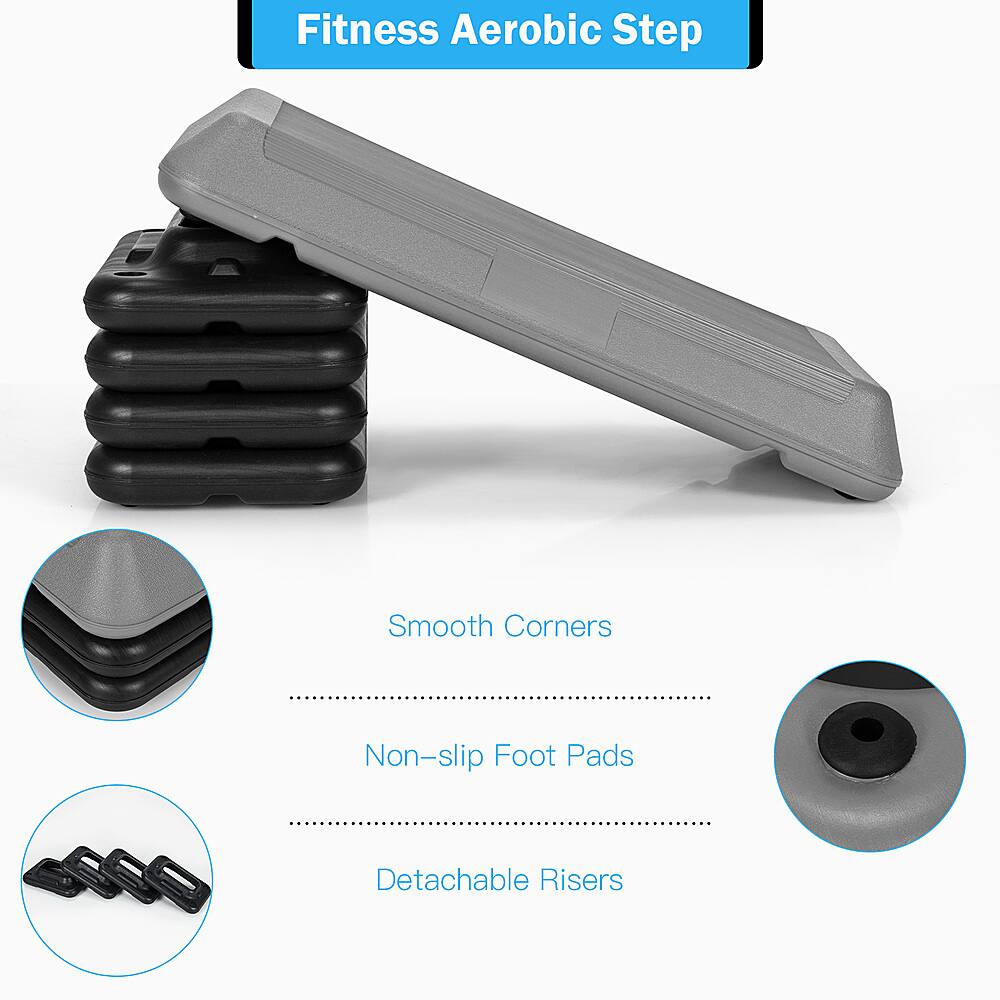 Fitness Aerobic Step Smooth Corners Non-slip Foot Pads Detachable Risers