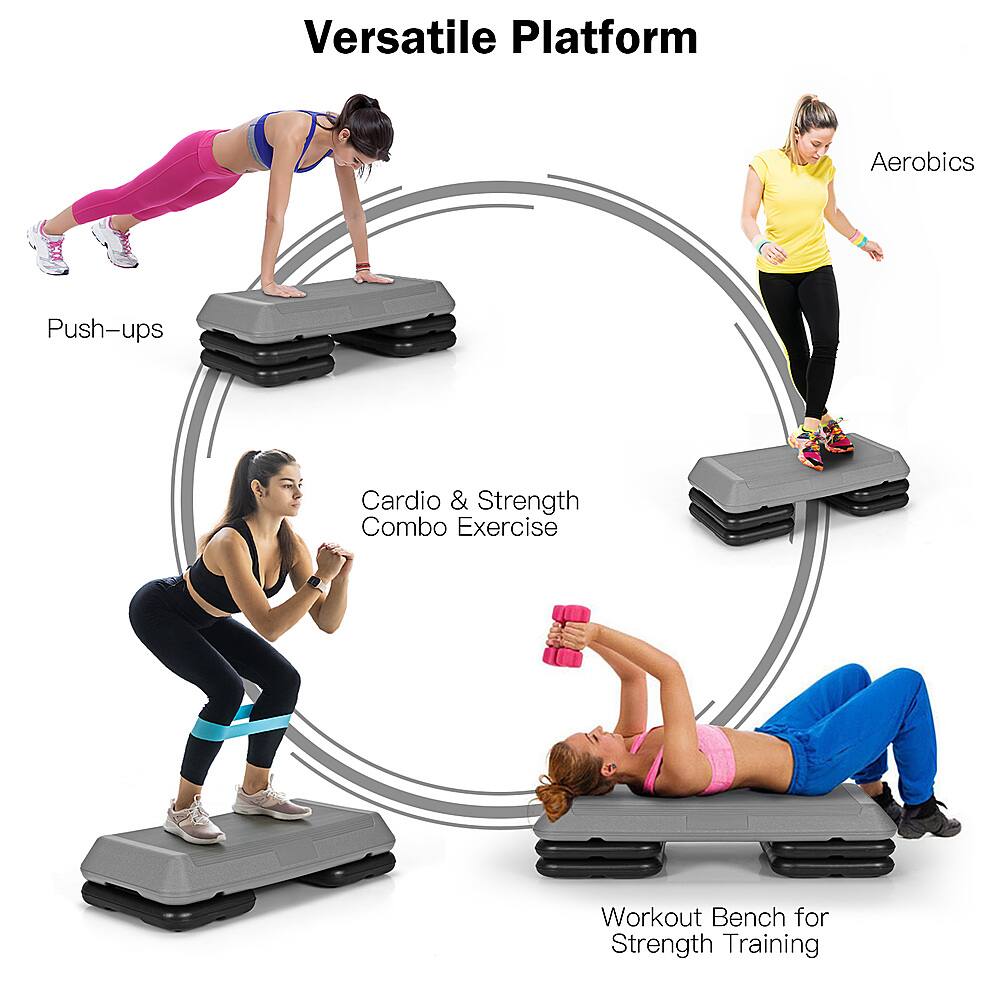 Versatile Platform: Aerobics, Push-ups, Cardio & Strength Combo Exercise, Workout Bench for Strength Training.