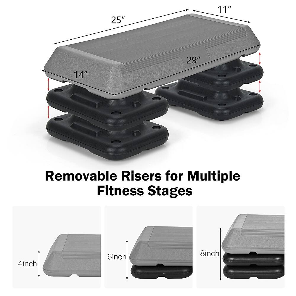 Removable Risers for Multiple Fitness Stages: 25" 11" 14" 29" 4inch 6inch 8inch