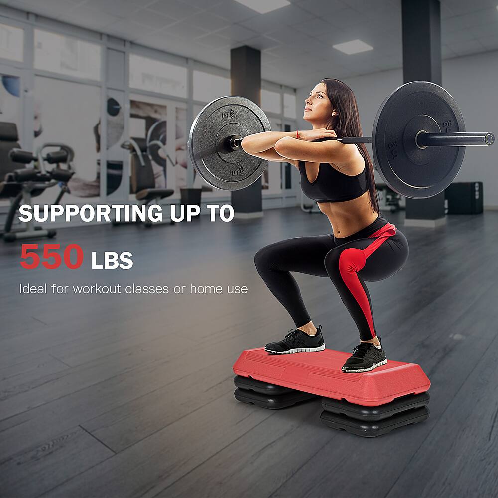 Supporting up to 550 lbs ideal for workout classes or home use.